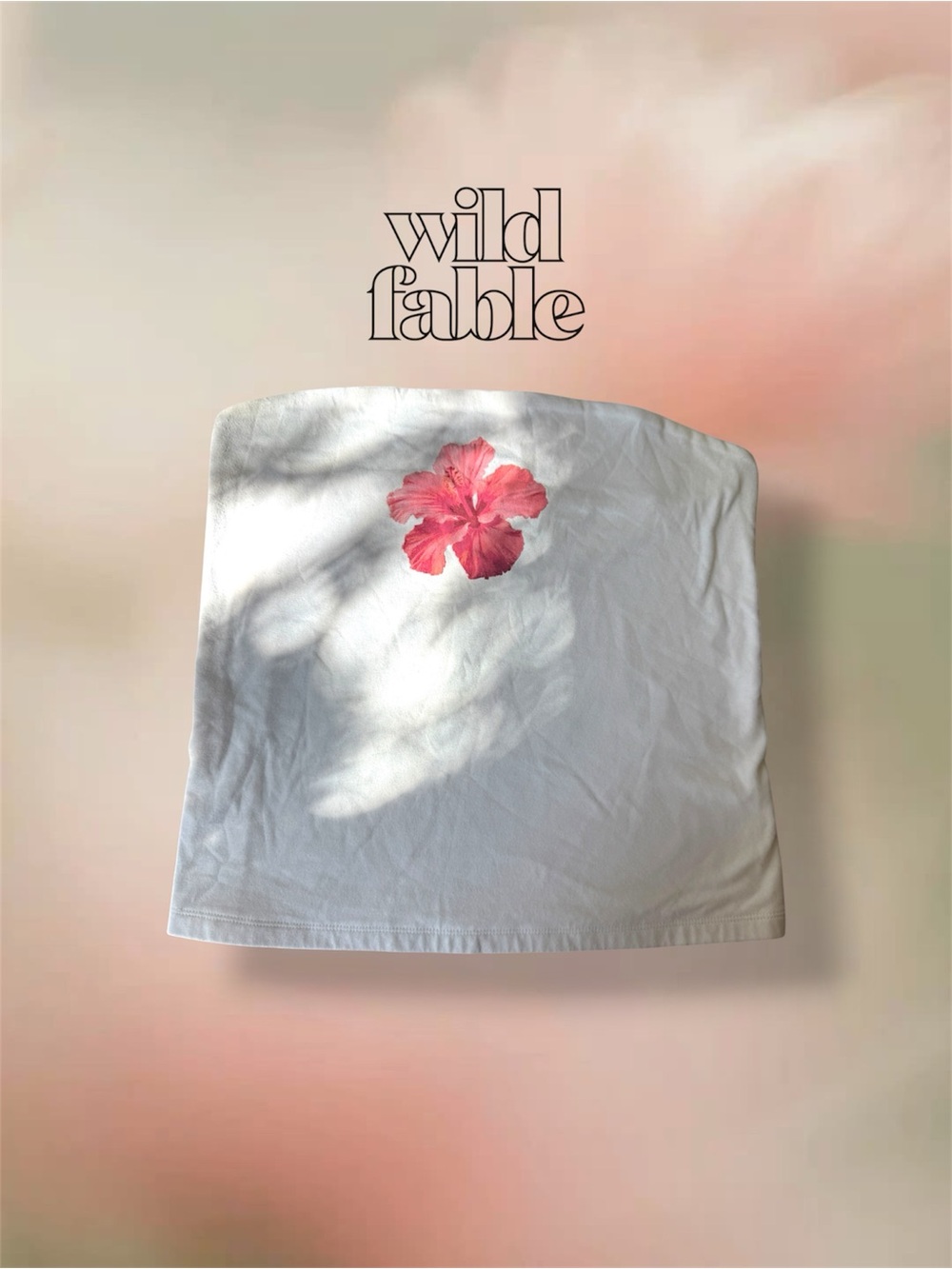 Wild Fable Women’s XL White Hibiscus Tube Top Y2K 🌺🤍